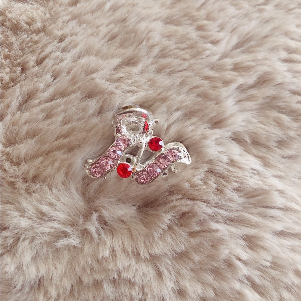 Pink Rhinestones Mini Adorable Cute Hair Clip